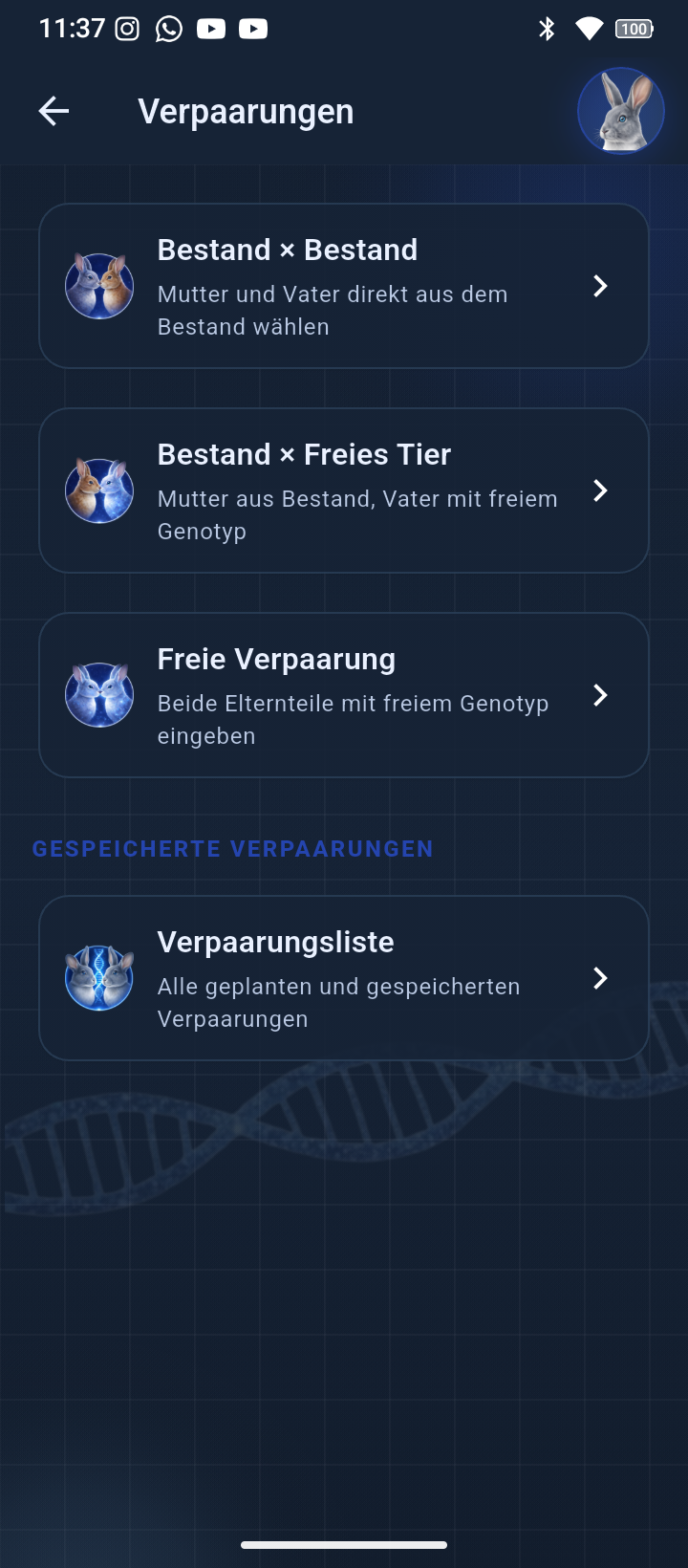 Verpaarungsplanung in GENKANIN