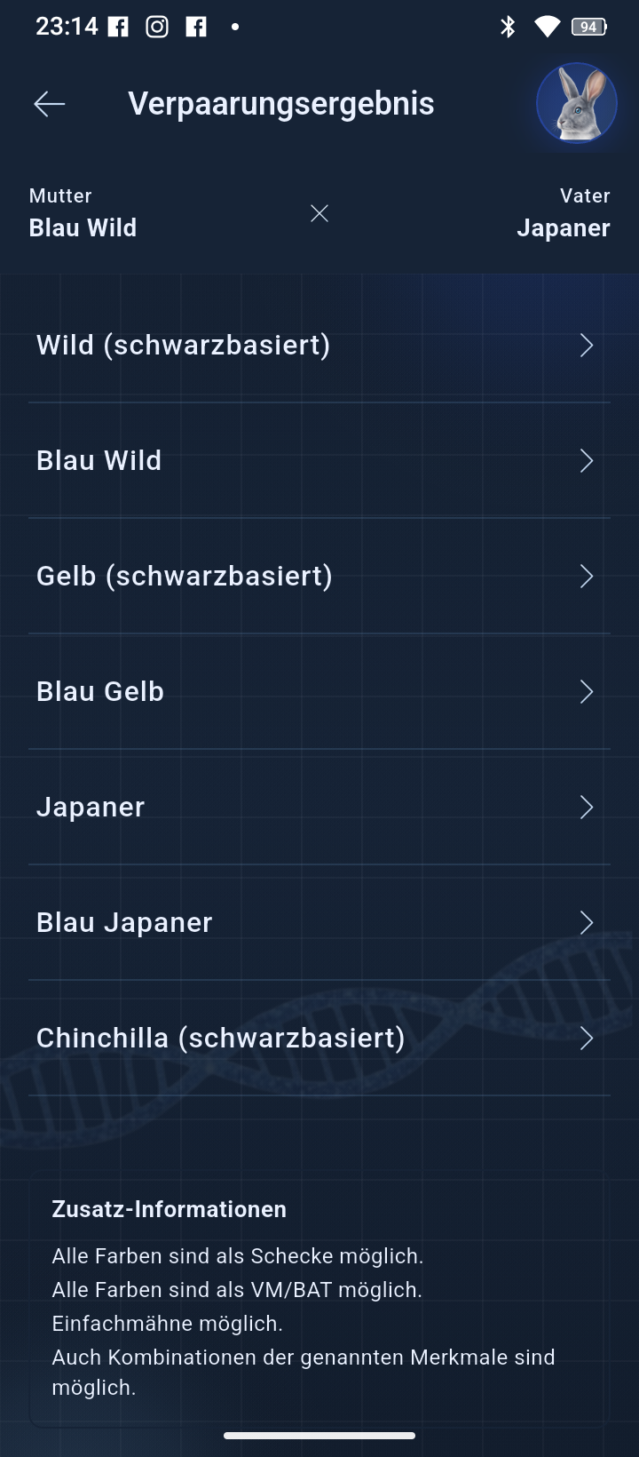 Genetik-Ergebnis in GENKANIN